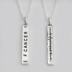 F Cancer Embrace Life Pendant - Sterling Silver