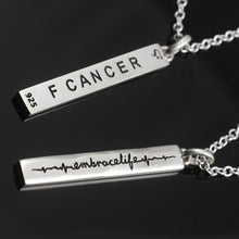 Load image into Gallery viewer, F Cancer Embrace Life Pendant - Sterling Silver