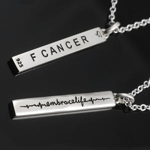 F Cancer Embrace Life Pendant - Sterling Silver
