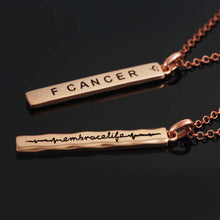 Load image into Gallery viewer, F Cancer Embrace Life Pendant - Copper